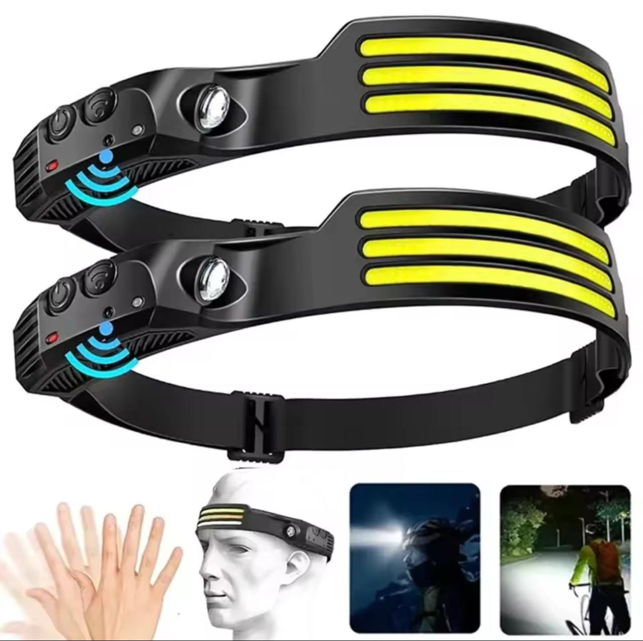 Linterna frontal con Sensor, Luz Led.